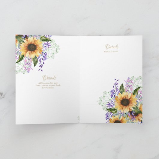 4pg Floral BAPTISM Einladungen - Programm (Innenseite)