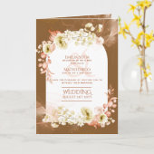 4pg Hispanic Floral Wedding Program Bilingual Chic Karte (Gelbe Blume)