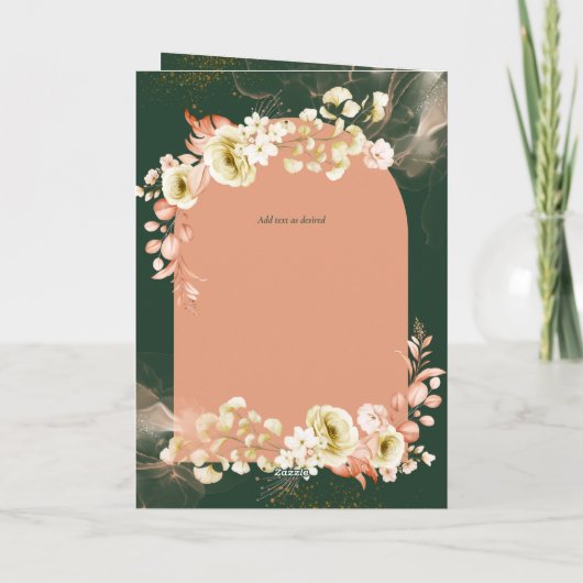 4pg Hispanic Floral Wedding Program Bilingual Chic Karte (Rückseite)