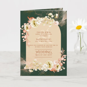 4pg Hispanic Floral Wedding Program Bilingual Chic Karte