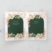 4pg Hispanic Floral Wedding Program Bilingual Chic Karte (Innenseite)