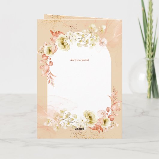 4pg Hispanic Floral Wedding Program Bilingual Chic Karte (Rückseite)