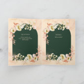4pg Hispanic Floral Wedding Program Bilingual Chic Karte (Innenseite)