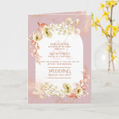 4pg Hispanic Floral Wedding Program Bilingual Chic Karte (Gelbe Blume)