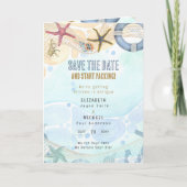 4pg Hochzeit in Urlaubsort Einladen mit ALLEN DETA Karte (Vorderseite)