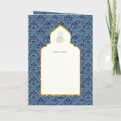 4pg NIKAH WALIMA Invite Blue Verziert Islamic Karte (Rückseite)