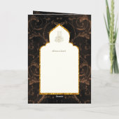 4pg NIKAH WALIMA Invite Gold Verziert islamisch Karte (Rückseite)
