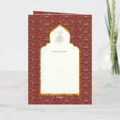 4pg NIKAH WALIMA Invite Red Gold Verziert Islamisc Karte (Rückseite)