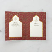 4pg NIKAH WALIMA Invite Red Gold Verziert Islamisc Karte (Innenseite)