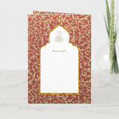 4pg NIKAH WALIMA Invite Red Gold Verziert Karte (Rückseite)