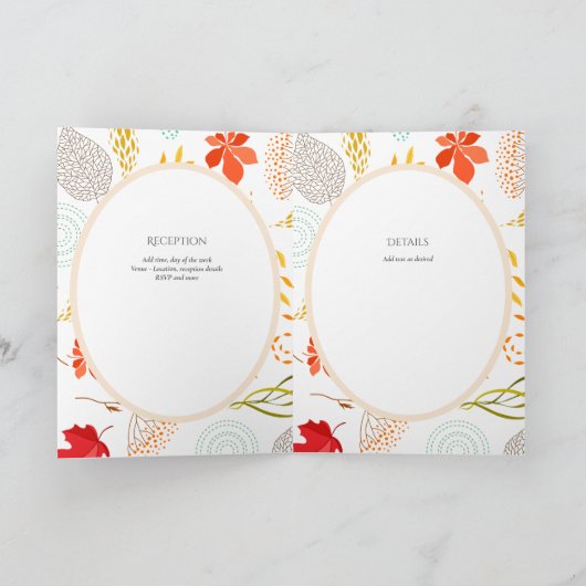 4pg Spanische BODA Einladung Herbstlaub Moderne (Innenseite)