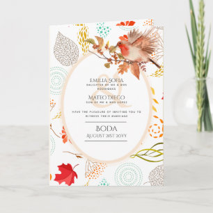 4pg Spanische BODA Einladung Waldtiere fallen