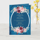 4pg Spanische BODA Einladungen Aquamarin Blue Burg (Gelbe Blume)