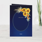4pg Spanische BODA Einladungen, Blue Sunflowers Au Karte (Rückseite)