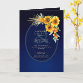 4pg Spanische BODA Einladungen, Blue Sunflowers Au Karte (Gelbe Blume)