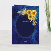 4pg Spanische BODA Einladungen, Blue Sunflowers Au Karte (Rückseite)