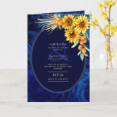 4pg Spanische BODA Einladungen, Blue Sunflowers Au Karte (Gelbe Blume)