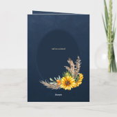 4pg Spanische BODA Einladungen Navy Blue Sunflower (Rückseite)