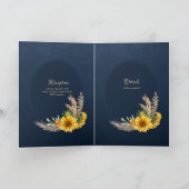 4pg Spanische BODA Einladungen Navy Blue Sunflower (Innenseite)