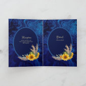 4pg Spanische BODA Einladungen Navy Blue Sunflower (Innenseite)