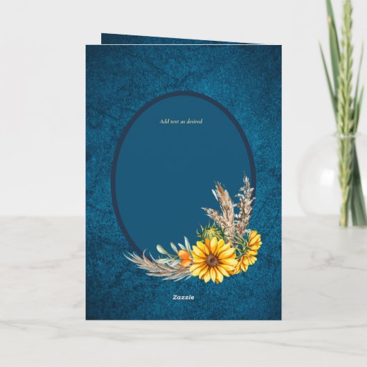 4pg Spanische BODA Einladungen Navy Blue Sunflower (Rückseite)