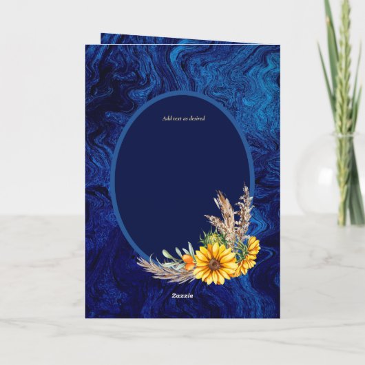 4pg Spanische BODA Einladungen Royal Blue Sunflowe (Rückseite)