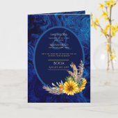 4pg Spanische BODA Einladungen Royal Blue Sunflowe (Gelbe Blume)