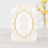 4seitige Gold Verziert WEDING Invite Program Moder Karte (Gelbe Blume)