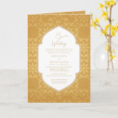 4seitige Gold Verziert WEDING Invite Program Moder Karte (Gelbe Blume)