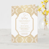 4seitige Gold Verziert WEDING Invite Program Moder Karte (Gelbe Blume)