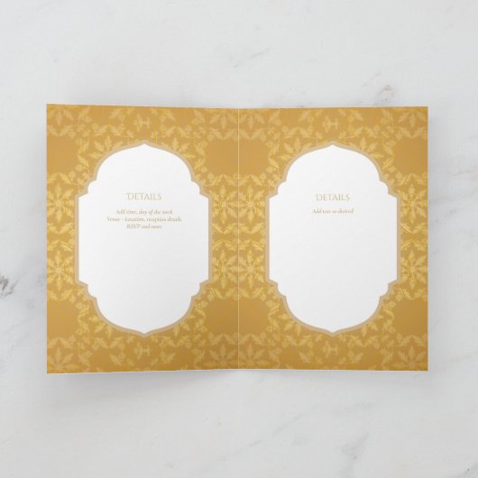 4seitige Gold Verziert WEDING Invite Program Moder Karte (Innenseite)