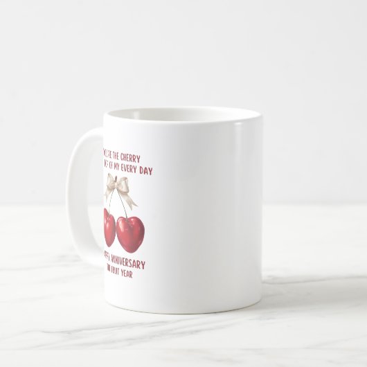 4th Anniversary Card, Fruit Anniversary Ornament Kaffeetasse (Vorderseite Links)