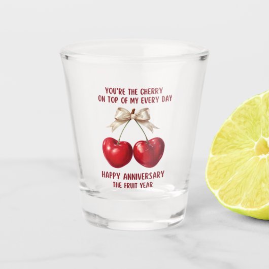 4th Anniversary Card, Fruit Anniversary Ornament Schnapsglas (Vorderseite)