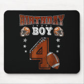 4th Birthday Boy Football Lover Theme 4 Years Old  Mousepad (Vorne)