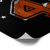 4th Birthday Boy Football Lover Theme 4 Years Old Poster (Ecke)