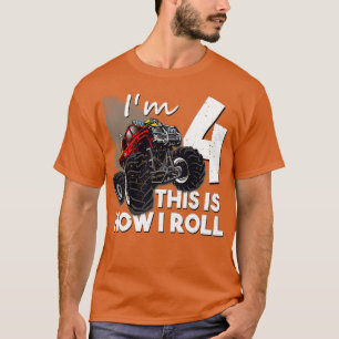 4th Birthday Boy Monster Truck 4 Years Old Gift T-Shirt