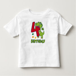 4th birthday dinosaur  kleinkind t-shirt