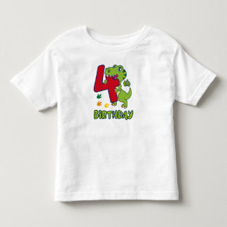 4th birthday dinosaur kleinkind t-shirt