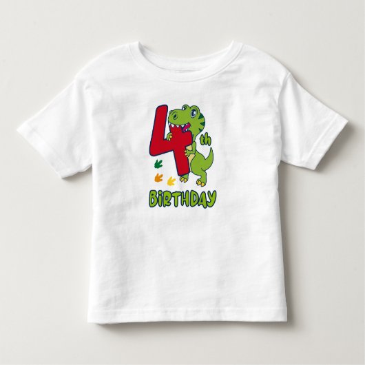 4th birthday dinosaur  kleinkind t-shirt (Vorderseite)
