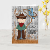 4th Birthday for a little cowboy Western Themed Karte (Gelbe Blume)