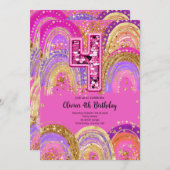 4th Birthday Girls Invitation Einladung (Vorne/Hinten)