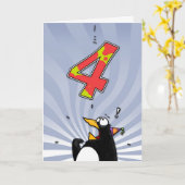 4th Birthday Karte (Gelbe Blume)