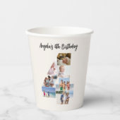 4th Birthday Photo Collage Number 4 Paper Cups Pappbecher (Vorderseite)