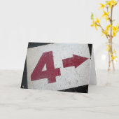 4th birthday sign karte (Gelbe Blume)