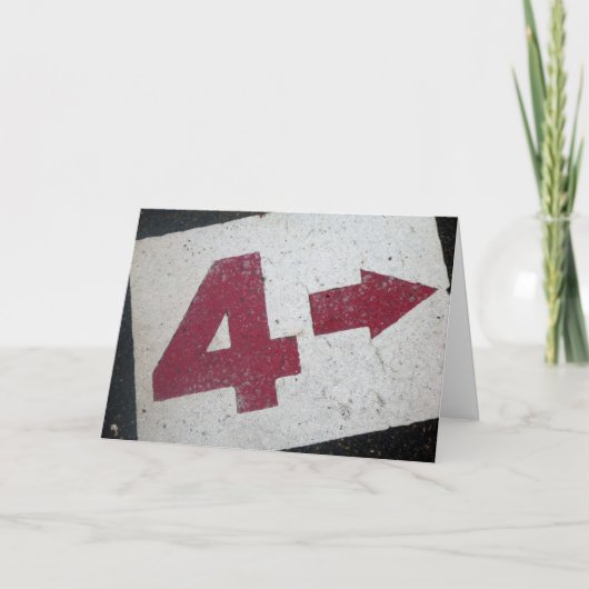 4th birthday sign karte (Vorderseite)