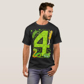 4th Birthday Snake Lizard Reptile 4 Year Old Party T-Shirt (Vorne ganz)