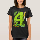 4th Birthday Snake Lizard Reptile 4 Year Old Party T-Shirt (Vorderseite)