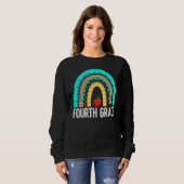 4th Fourth Grade Cute Rainbow Back To School Teach Sweatshirt (Vorne ganz)