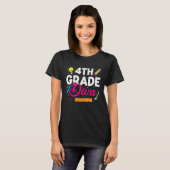 4th Fourth Grade Diva Girls Back To School Girl W T-Shirt (Vorne ganz)