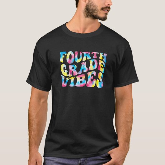 4th Fourth Grade Vibes Teacher Back To School Retr T-Shirt (Vorderseite)